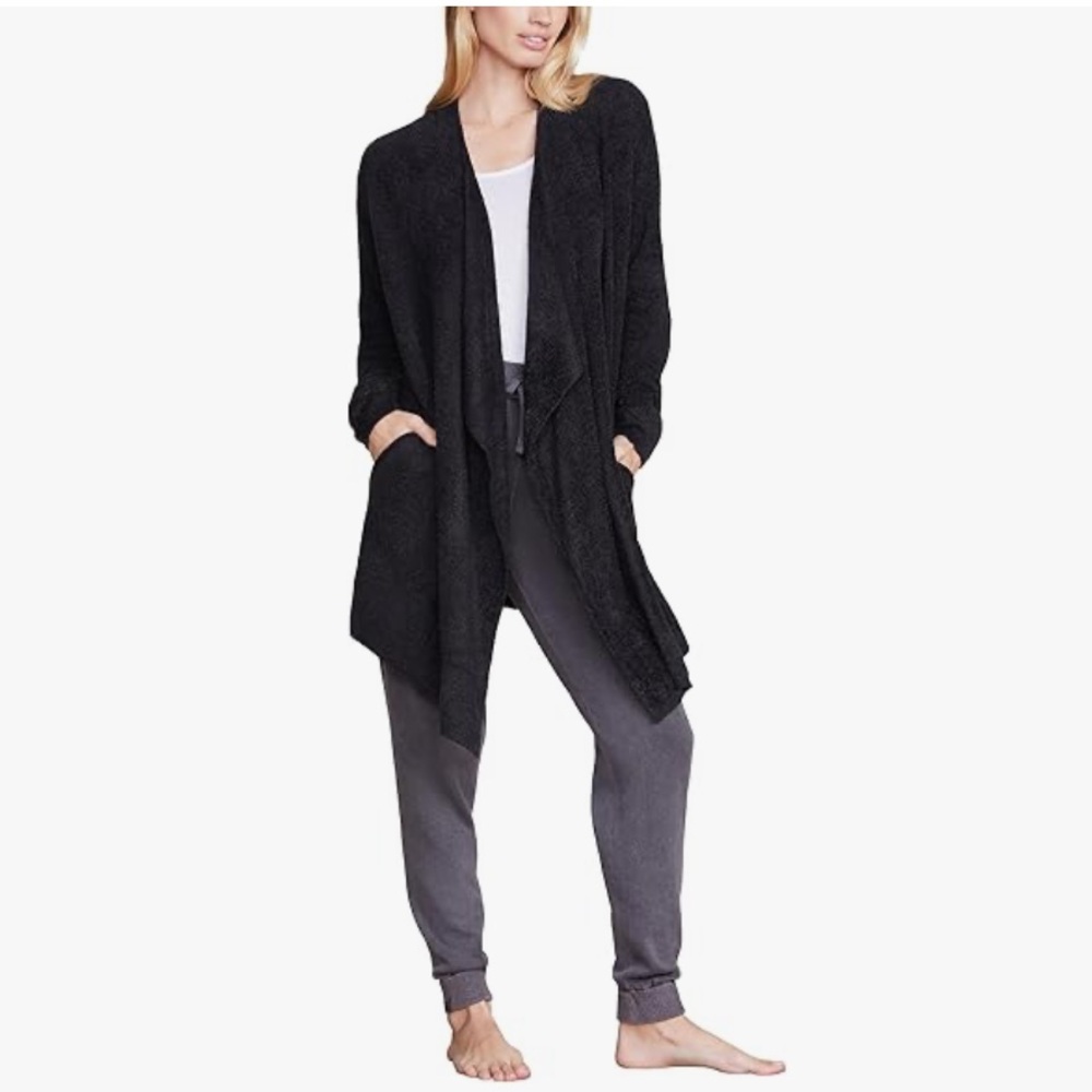 Barefoot Dreams Women’s CozyChic Lite Island Wrap in Black Soft Cozy Luxe